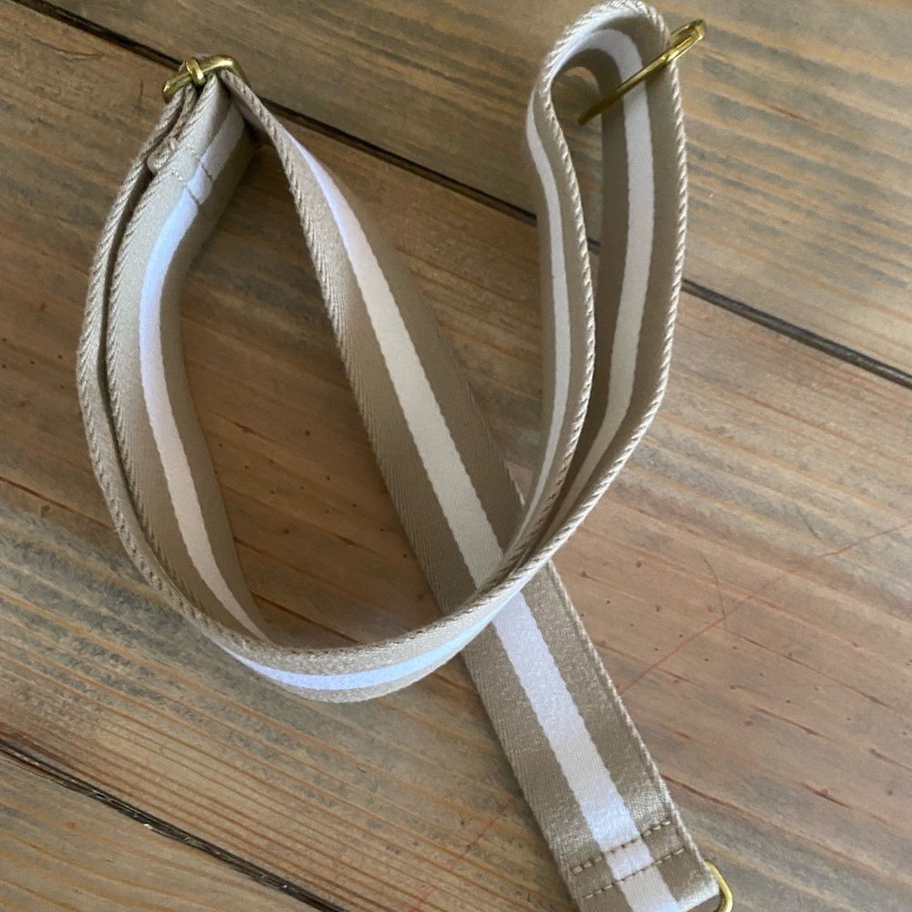 Madewell Bag Strap Tan White Stripe
